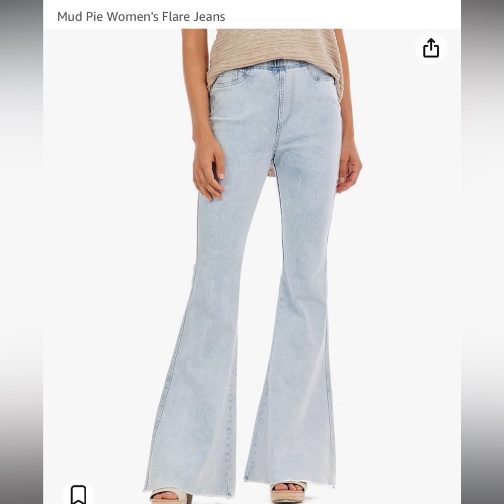Mud Pie Lyla Flare Leg Pull on Jeans Size M worn once **